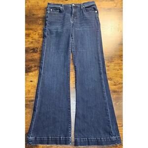 7 For All Mankind Tailorless Modern DOJO Blue Denim Flare Wide Leg Size 29x31